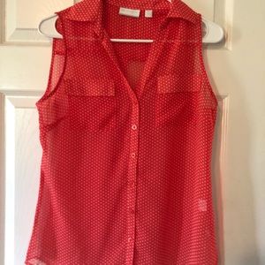 Red poka dotted dress shirt